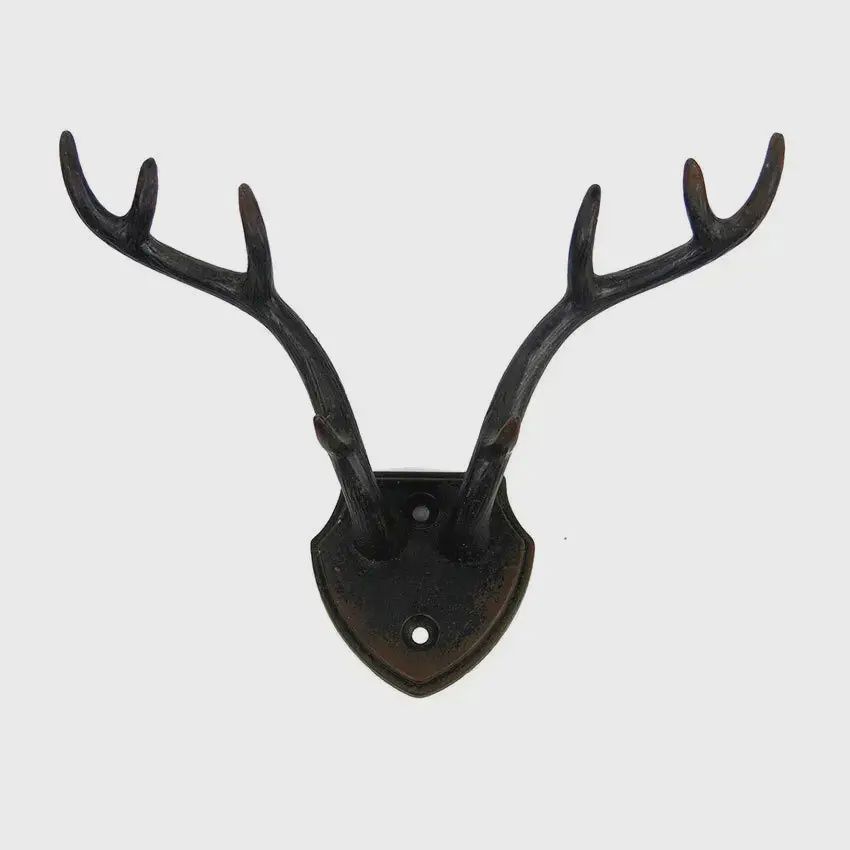 Pewter Antler Hook in Dark Metal