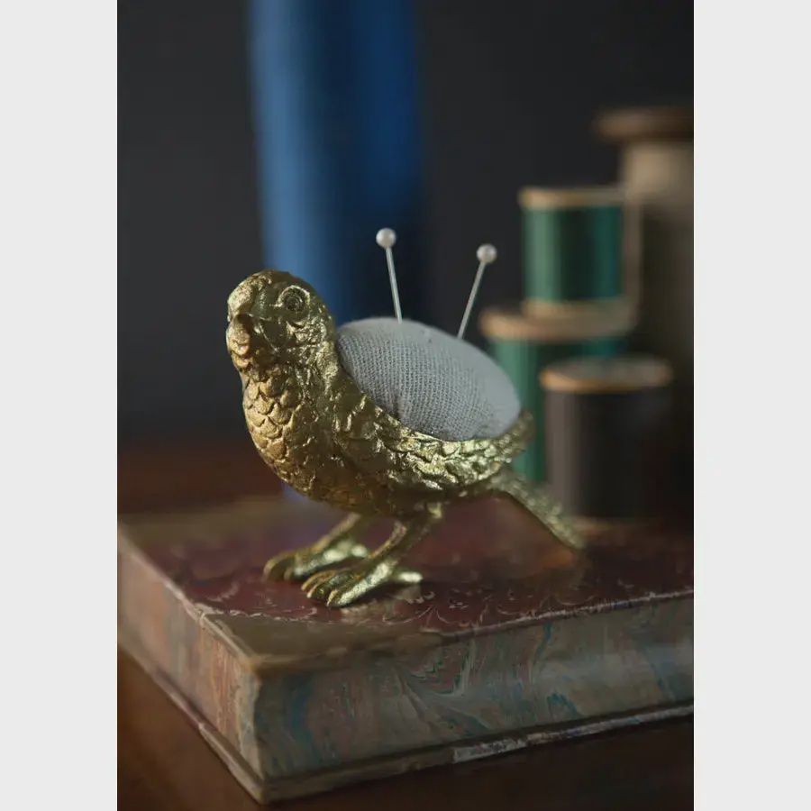 Pewter Bird Pin Cushion