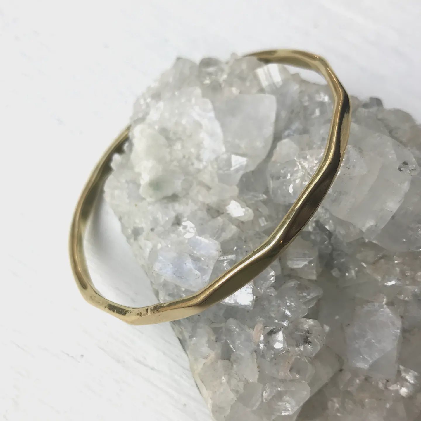 Hammered Brass Bangle, shape: round