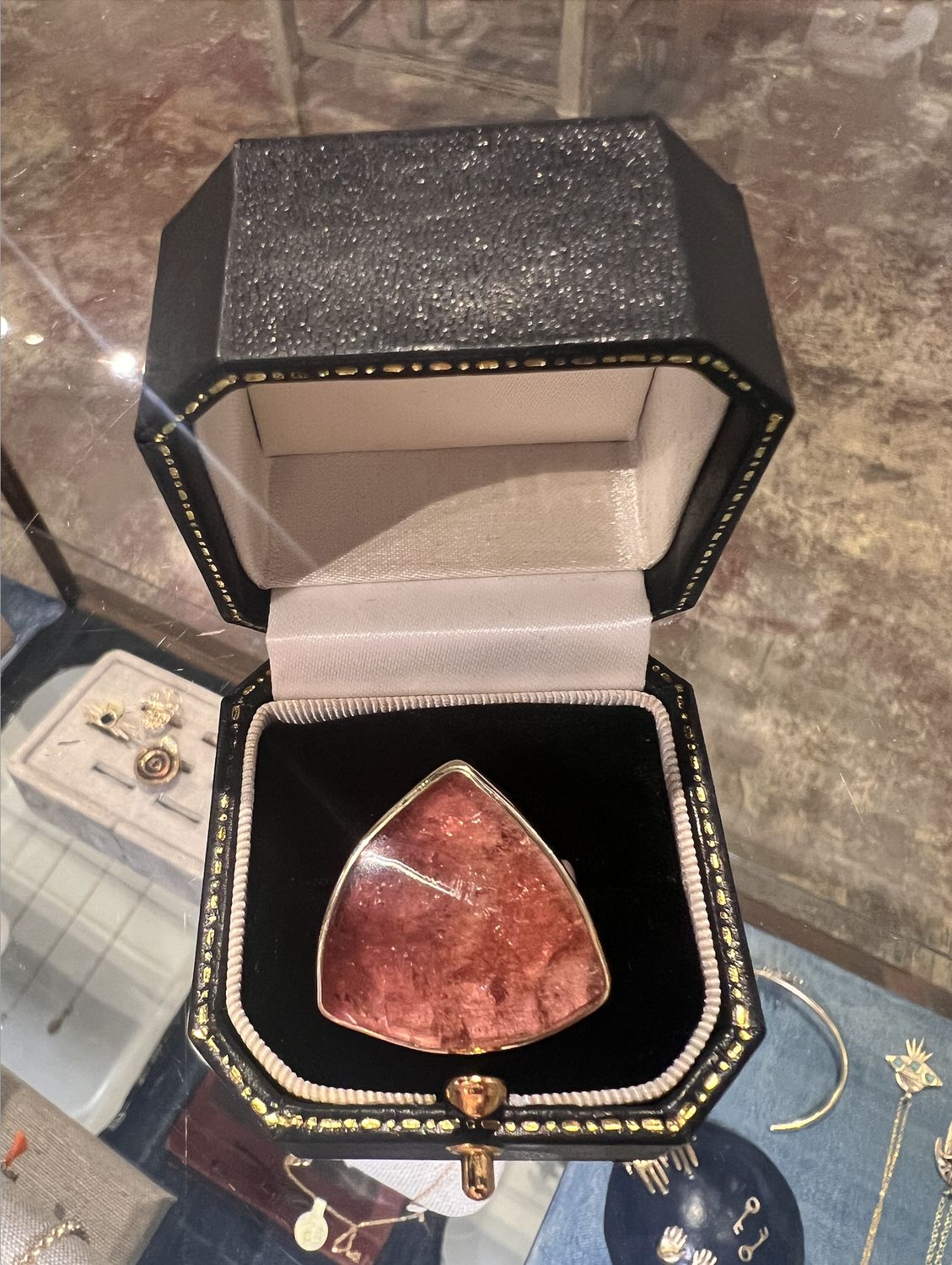 Peachy Watermelon Tourmaline Ring