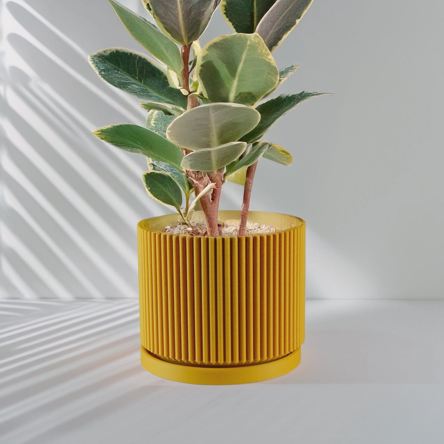 Ribbed Planter  | Mustard | 4"