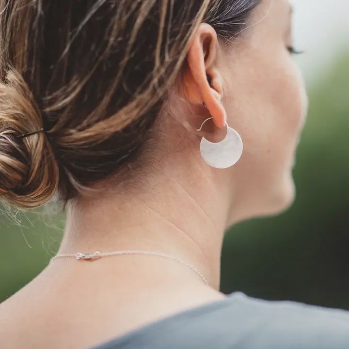 Silver Disc Earrings