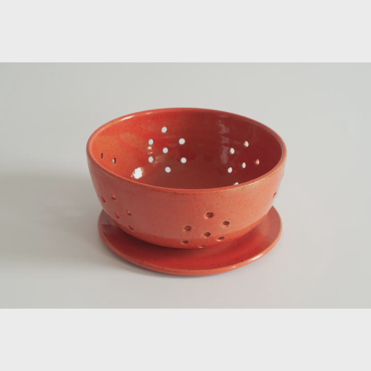 Small Berry Bowl with Dish, Color: coral