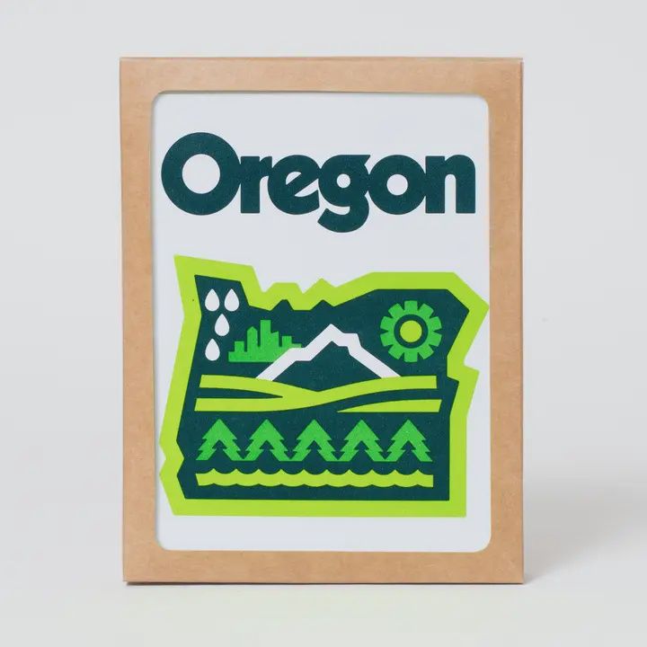 State Letterpress Card Box Set, design: Oregon