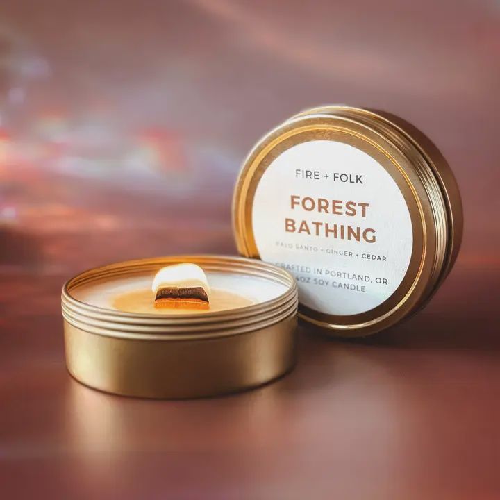 4oz Wood Wick Soy Candle Tin | Forest Bathing
