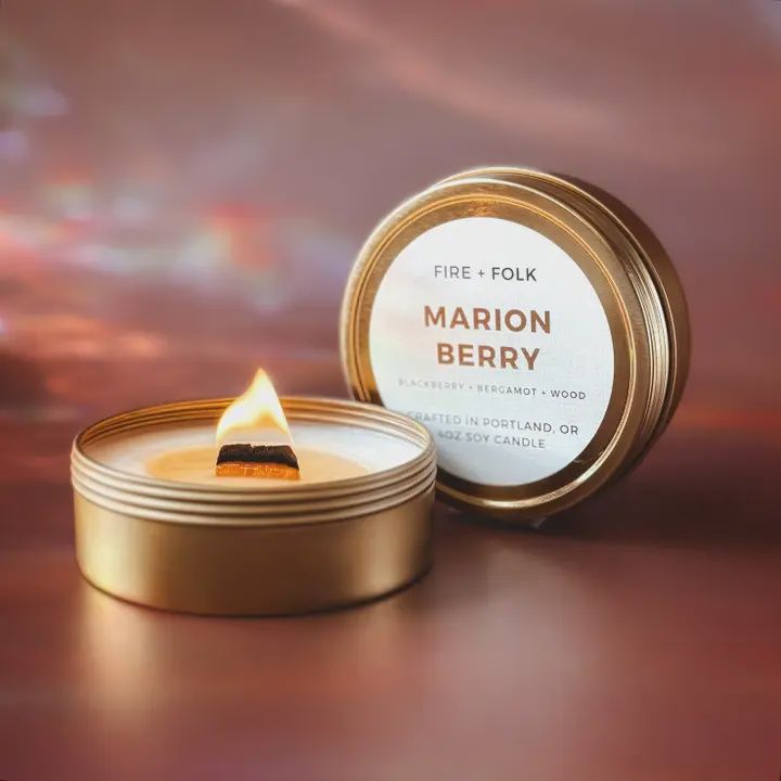 4oz Wood Wick Soy Candle Tin | Marionberry
