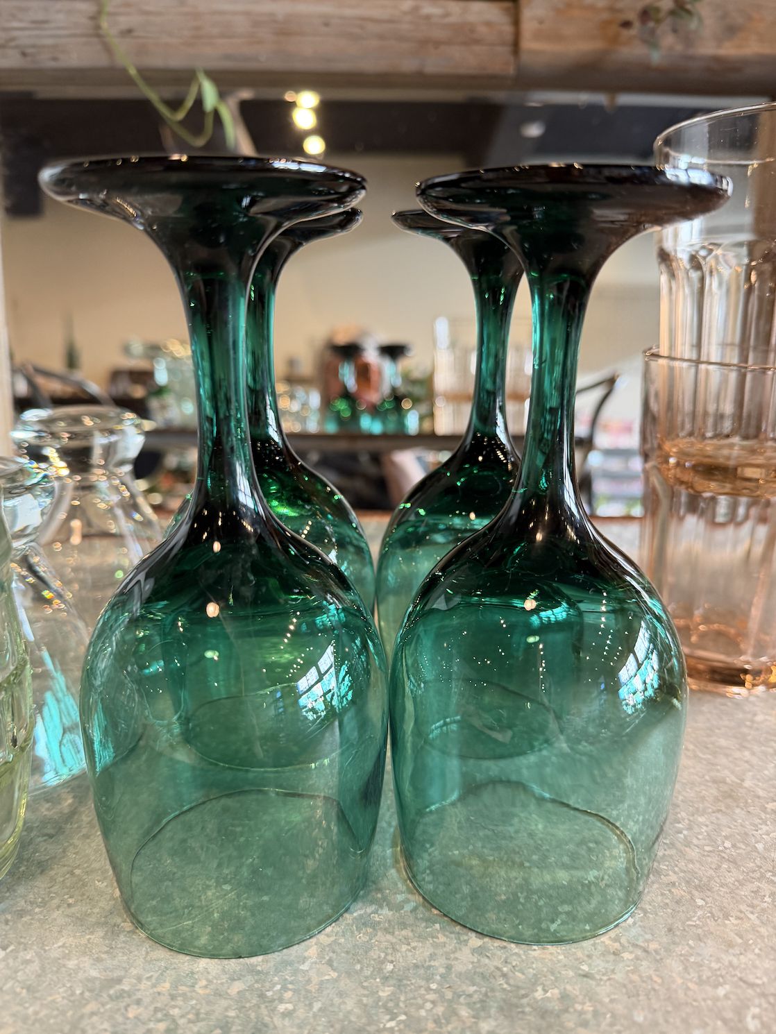 Libbey Juniper Green Wine Glasses