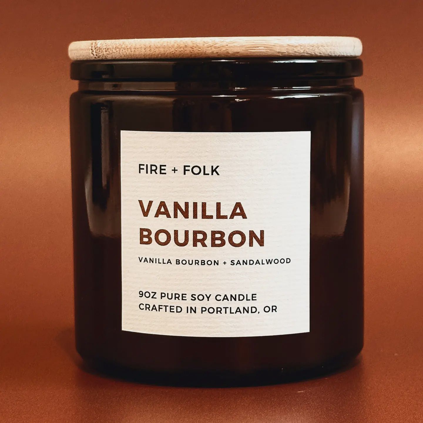 9 oz. Vanilla Bourbon Wood Wick soy Candle