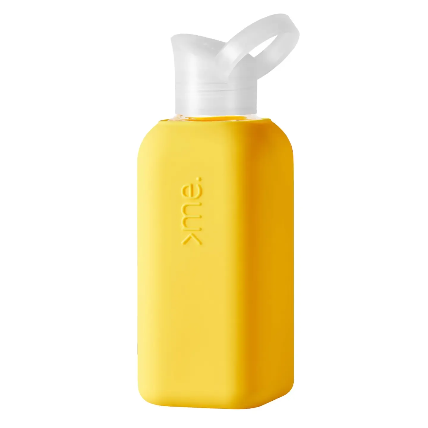 Squireme Glass Bottle with Silicone Sleeve, Color: yellow