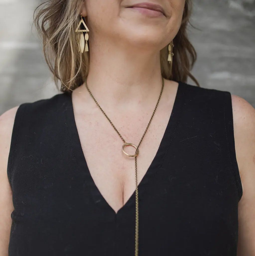 Brass Lariat Necklace