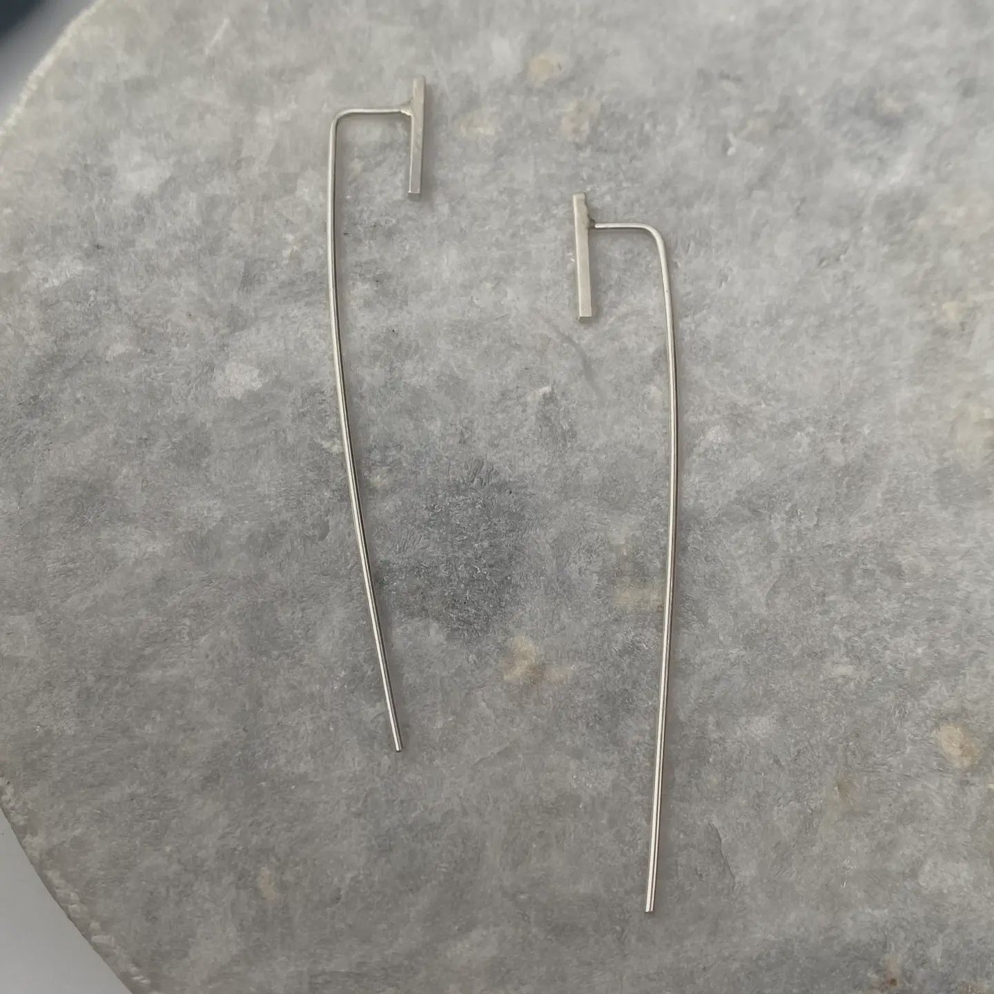 Simple Silver Bar Earrings
