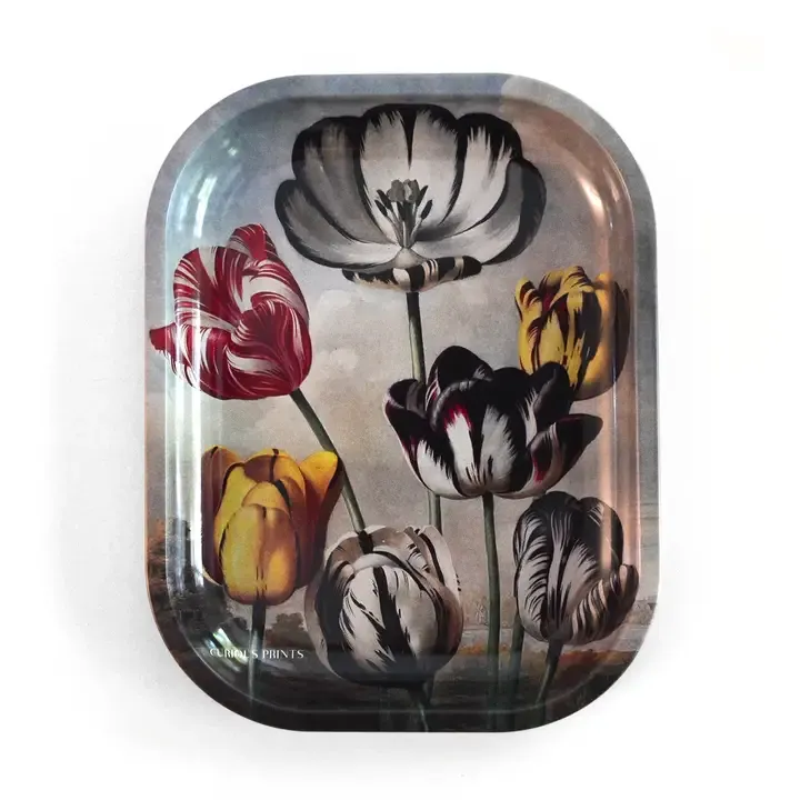 Small Metal Ritual Tray | tulips