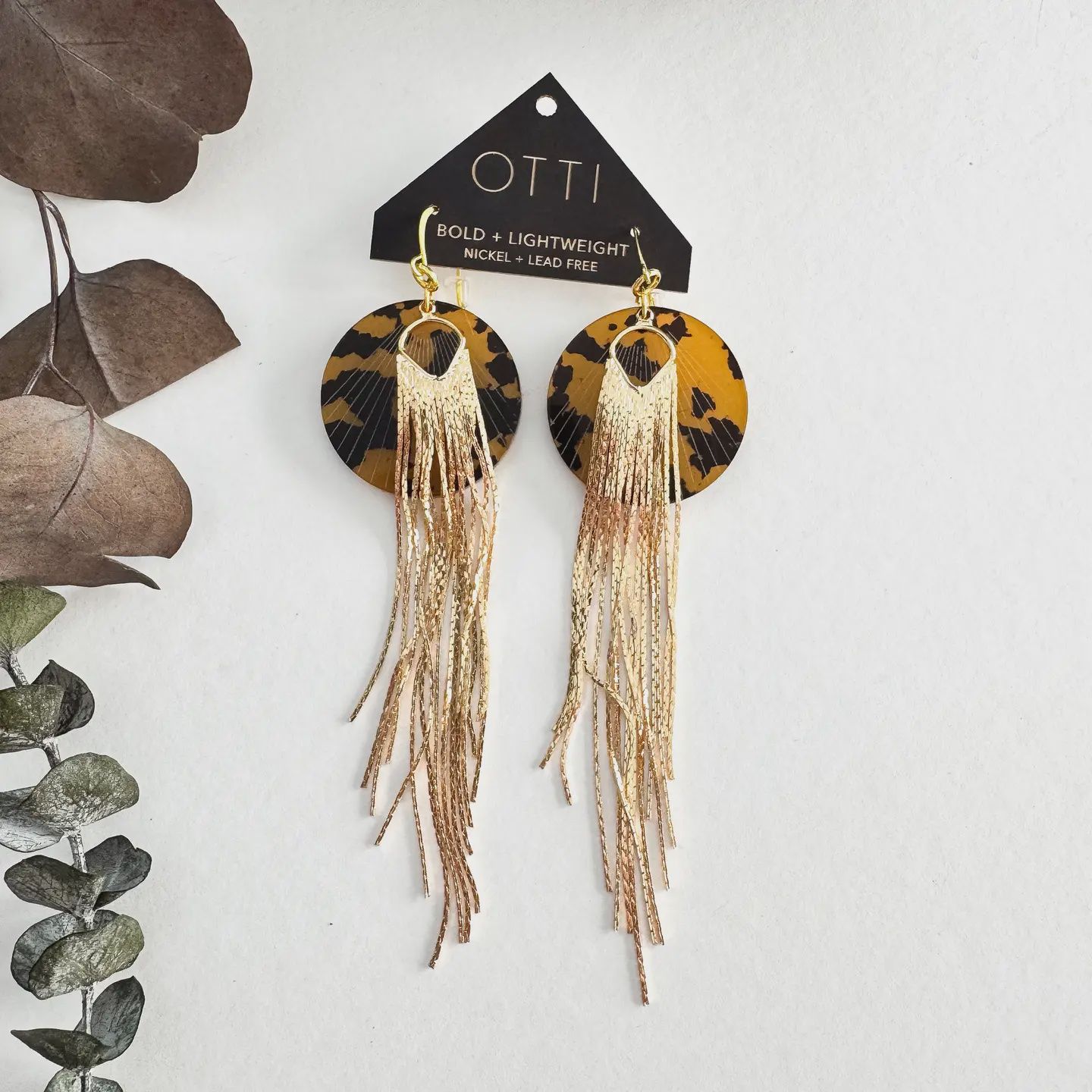 18K Gold Dancing Fringe Earring: Tigers Eye