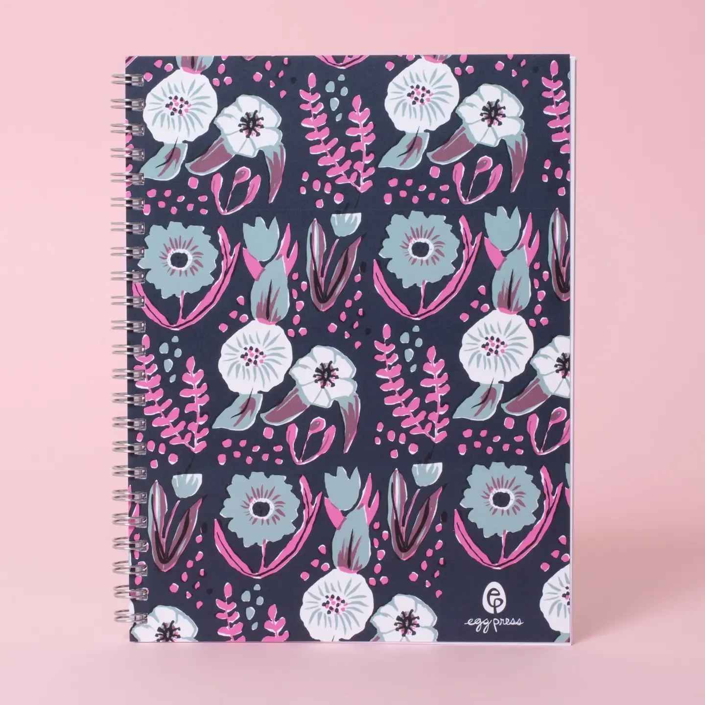 Blue &amp; Purple Floral 6 x 8" Spiral Notebook Blank
