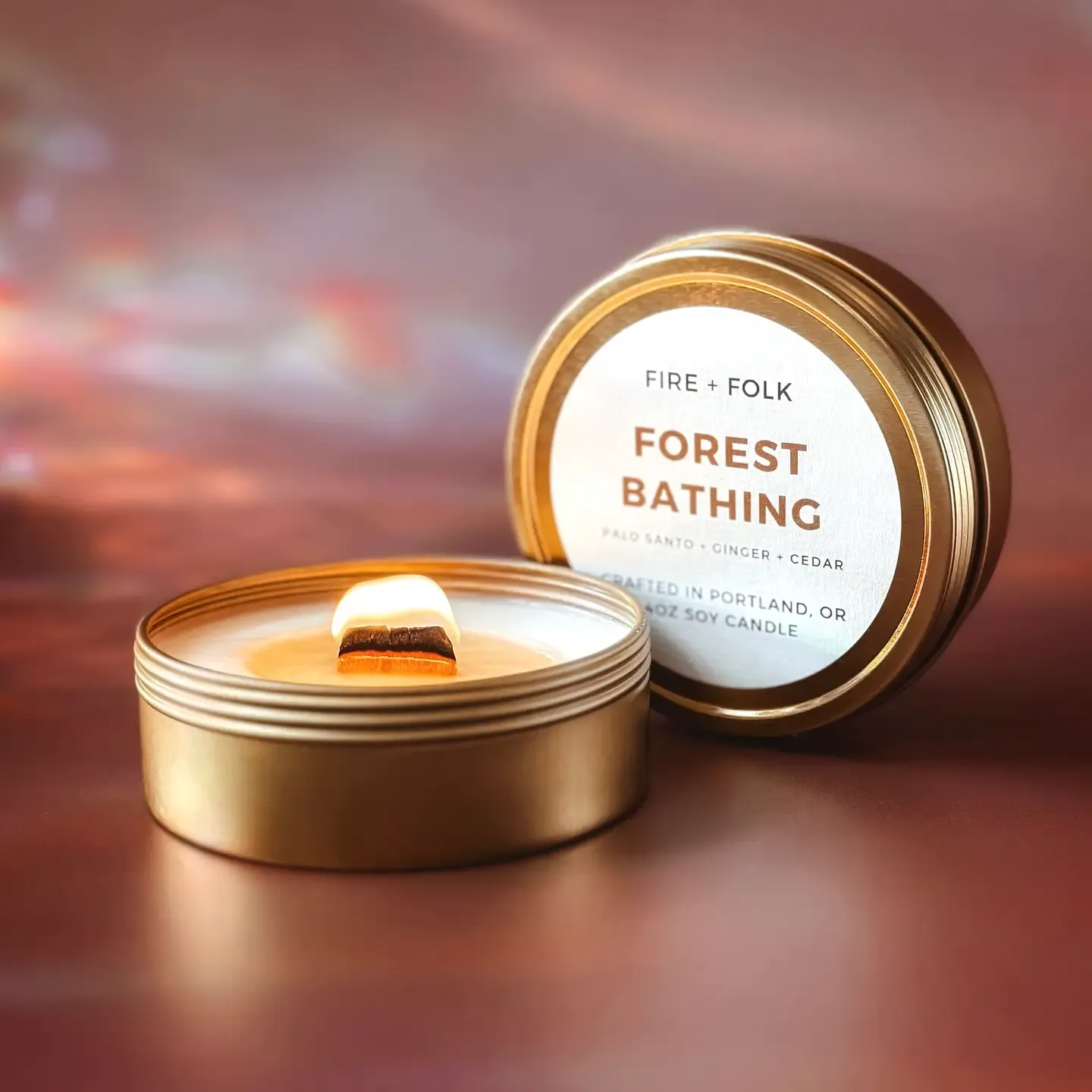 4 oz Wood Wick Soy Candle Tin | Forest Bathing