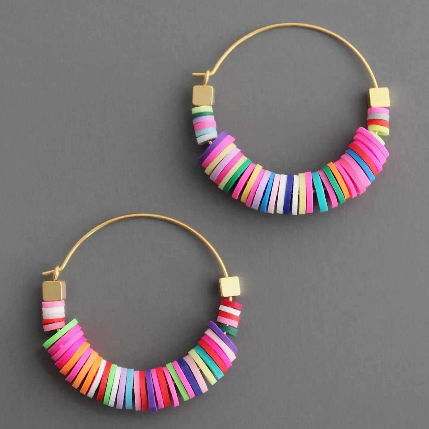 Rainbow Hoop Earrings