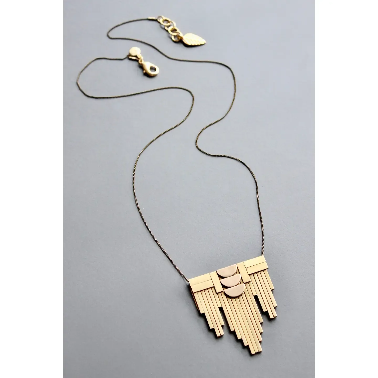 Art Deco Brass Necklace