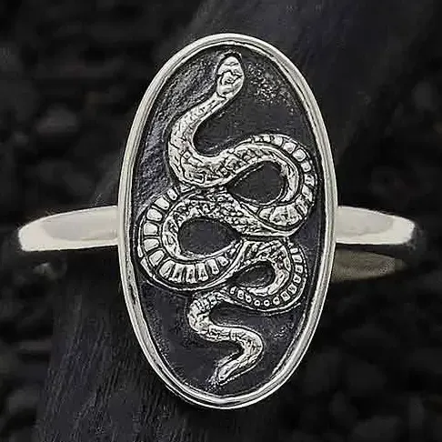 oval snake ring - sterling