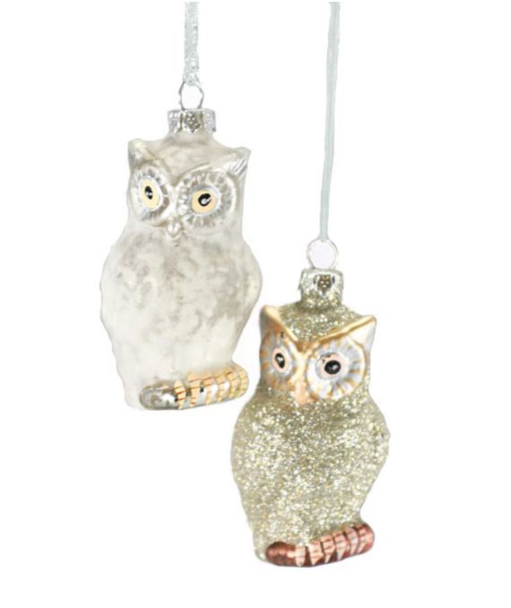 Glittered Owl Ornament