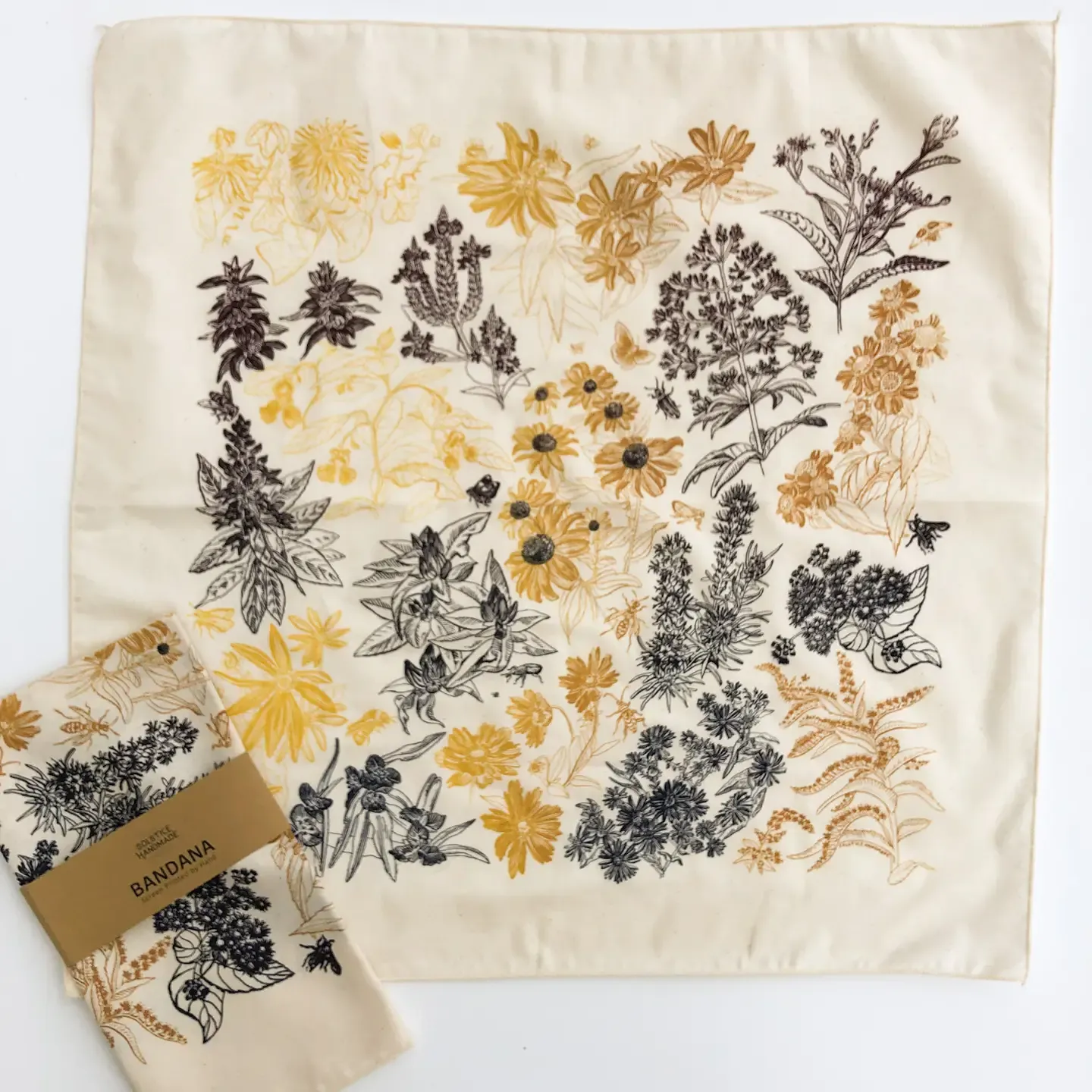 Cotton Bandana, Pattern: Autumn Wildflower