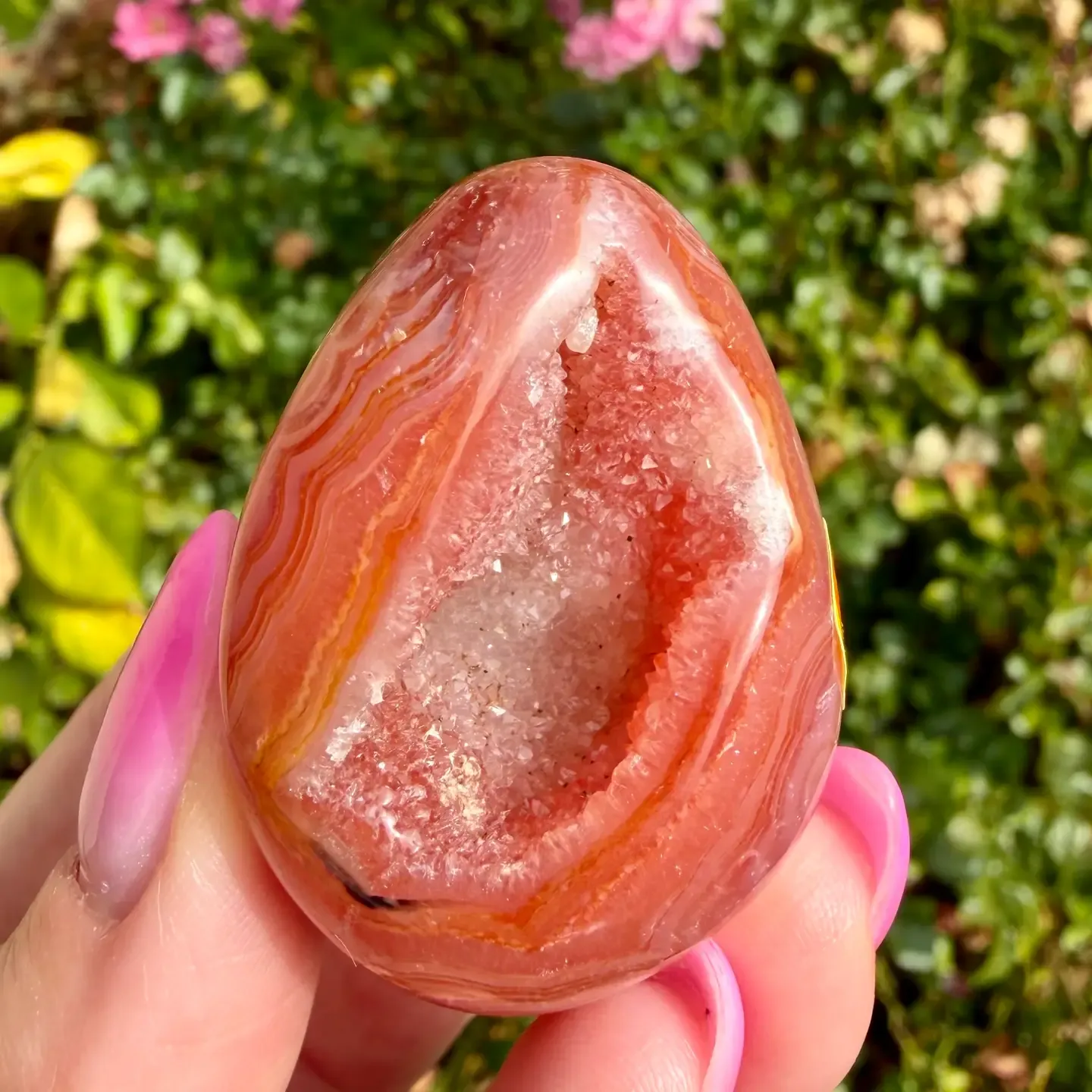 Sardonyx Druzy Egg