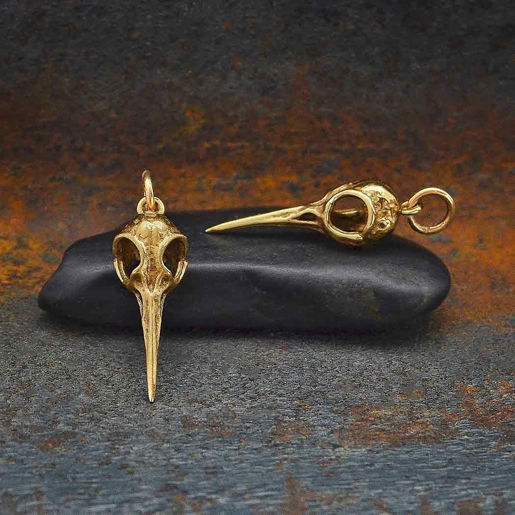 Hummingbird Skull Charm, Material: bronze