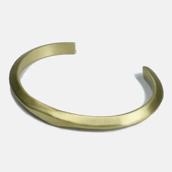 Diamond Flat Top Brass Cuff