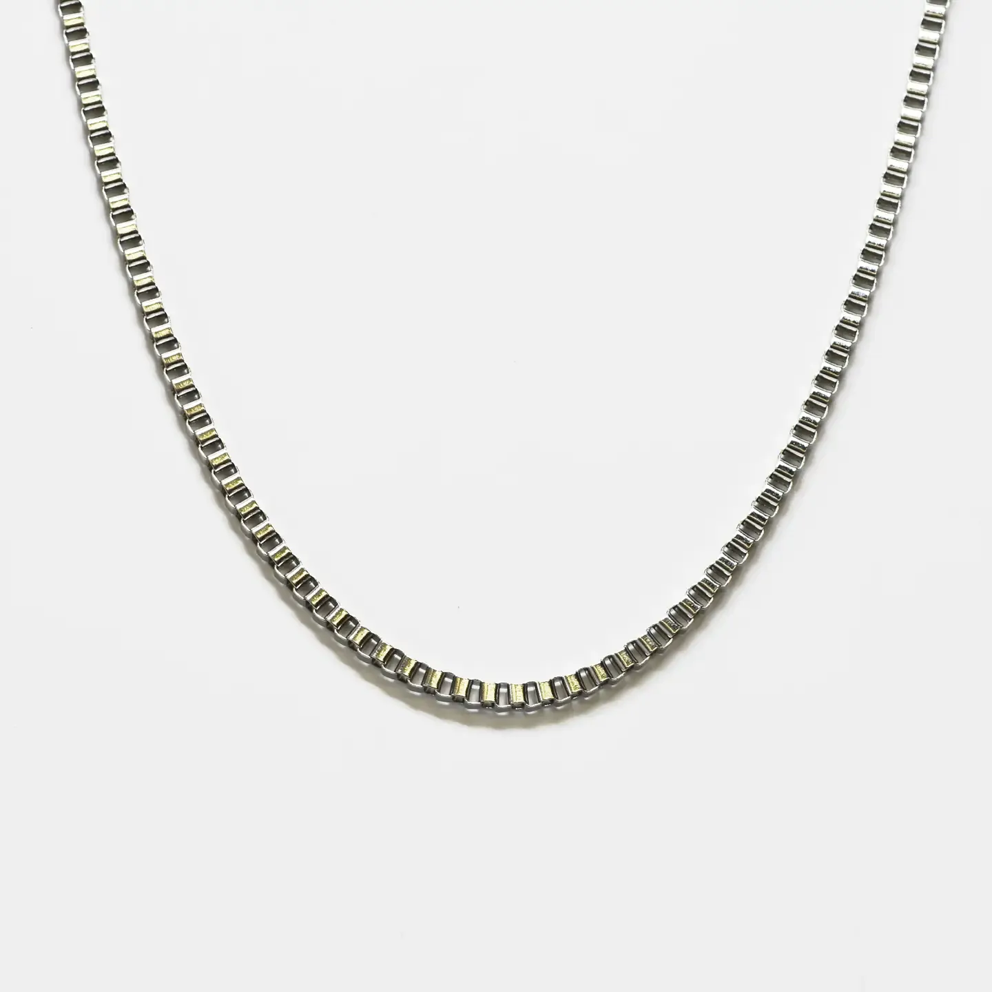 Stainless Steel Classic Square Box Chain Necklace