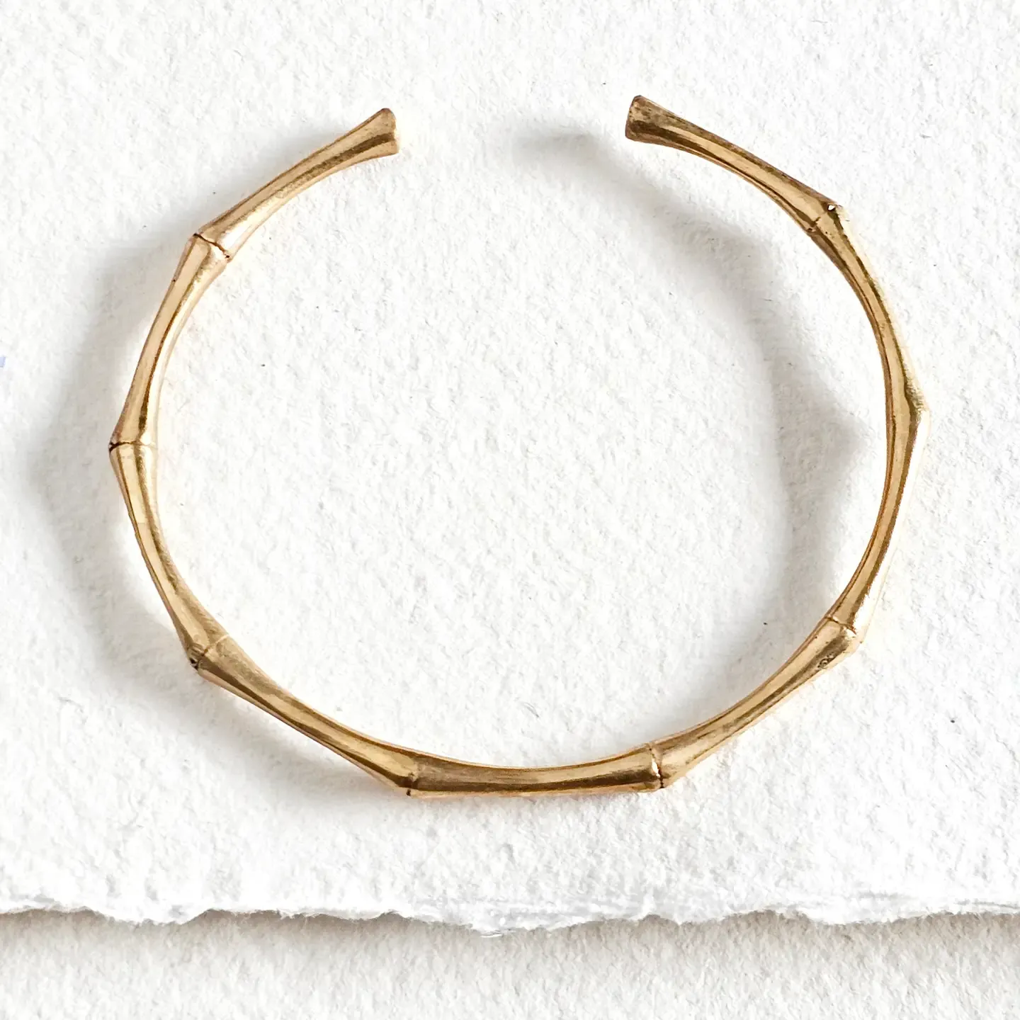 Brass Bamboo Classic Handcast Cuff Bracelet