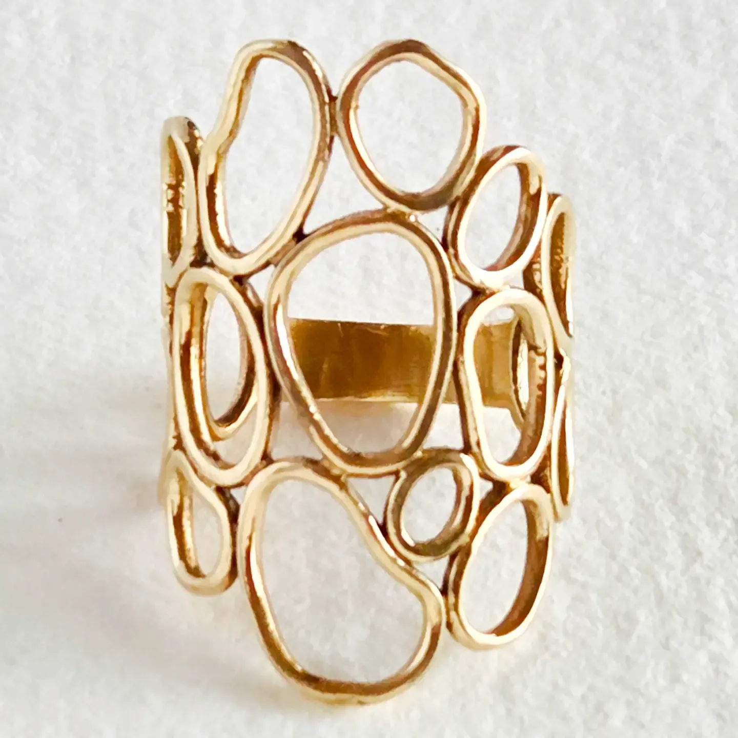 Brass Freeform Orbs Ring