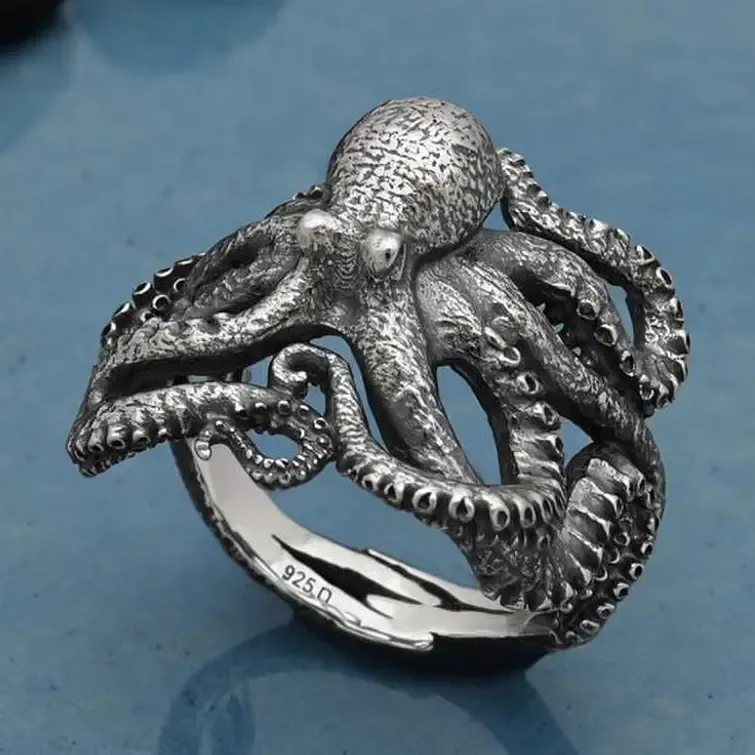 Sterling Silver Octopus Ring