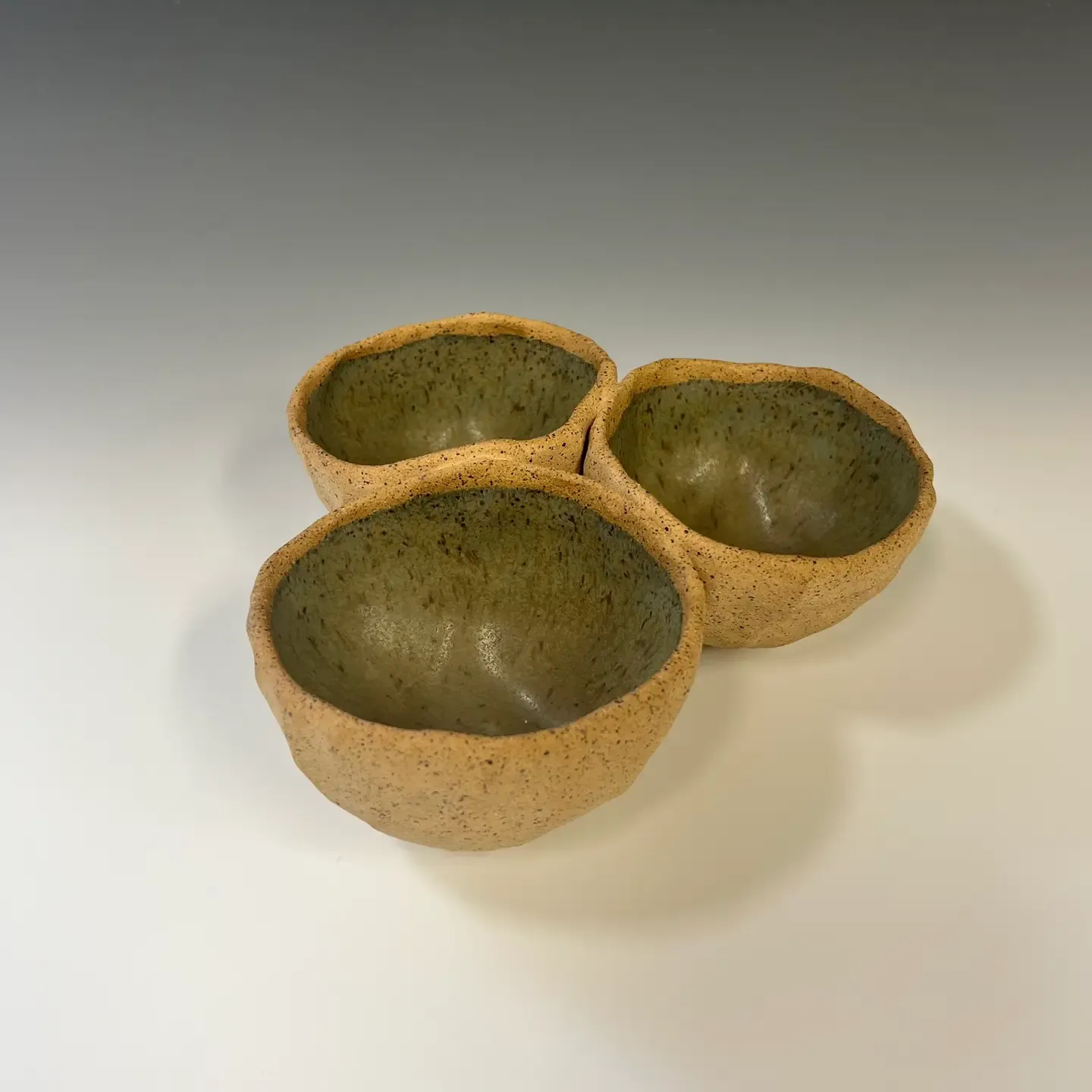 Stoneware Tri Pod Dip Bowl Set, Color: agate