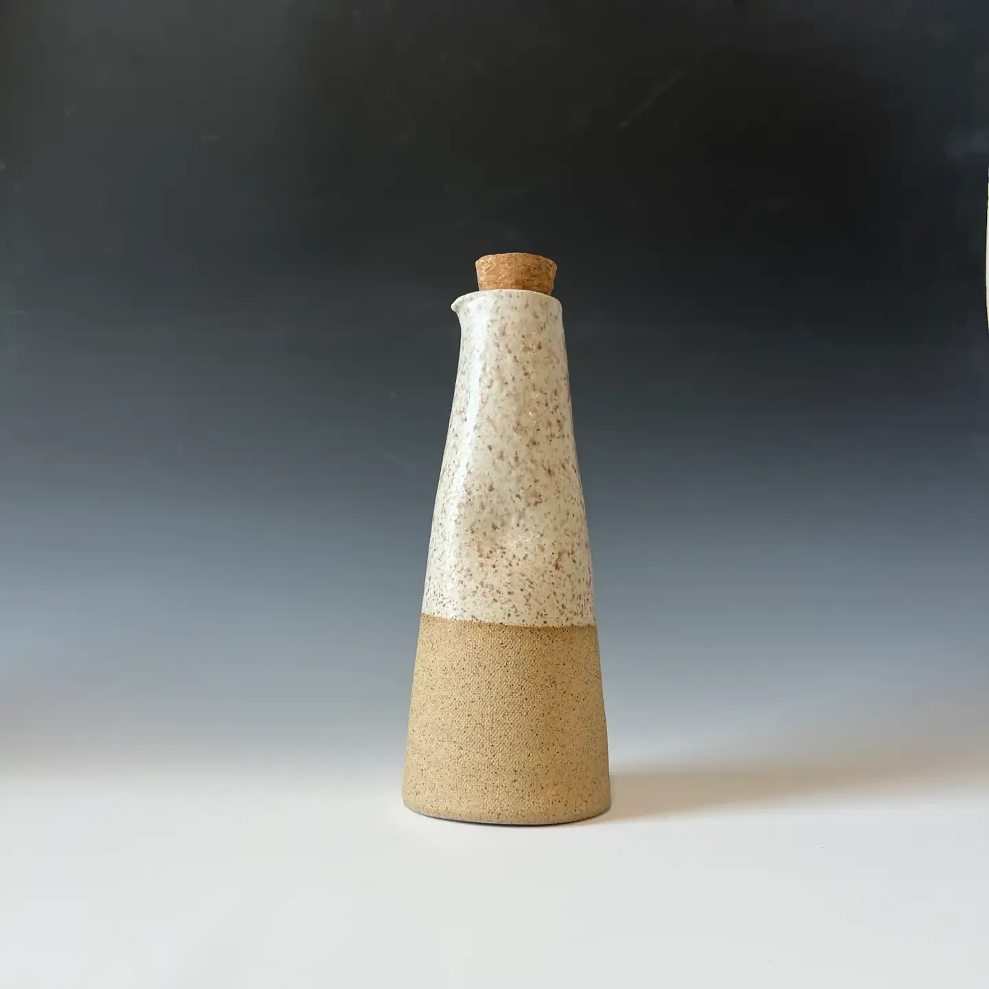 Stoneware Oil Bottle, Color: cream