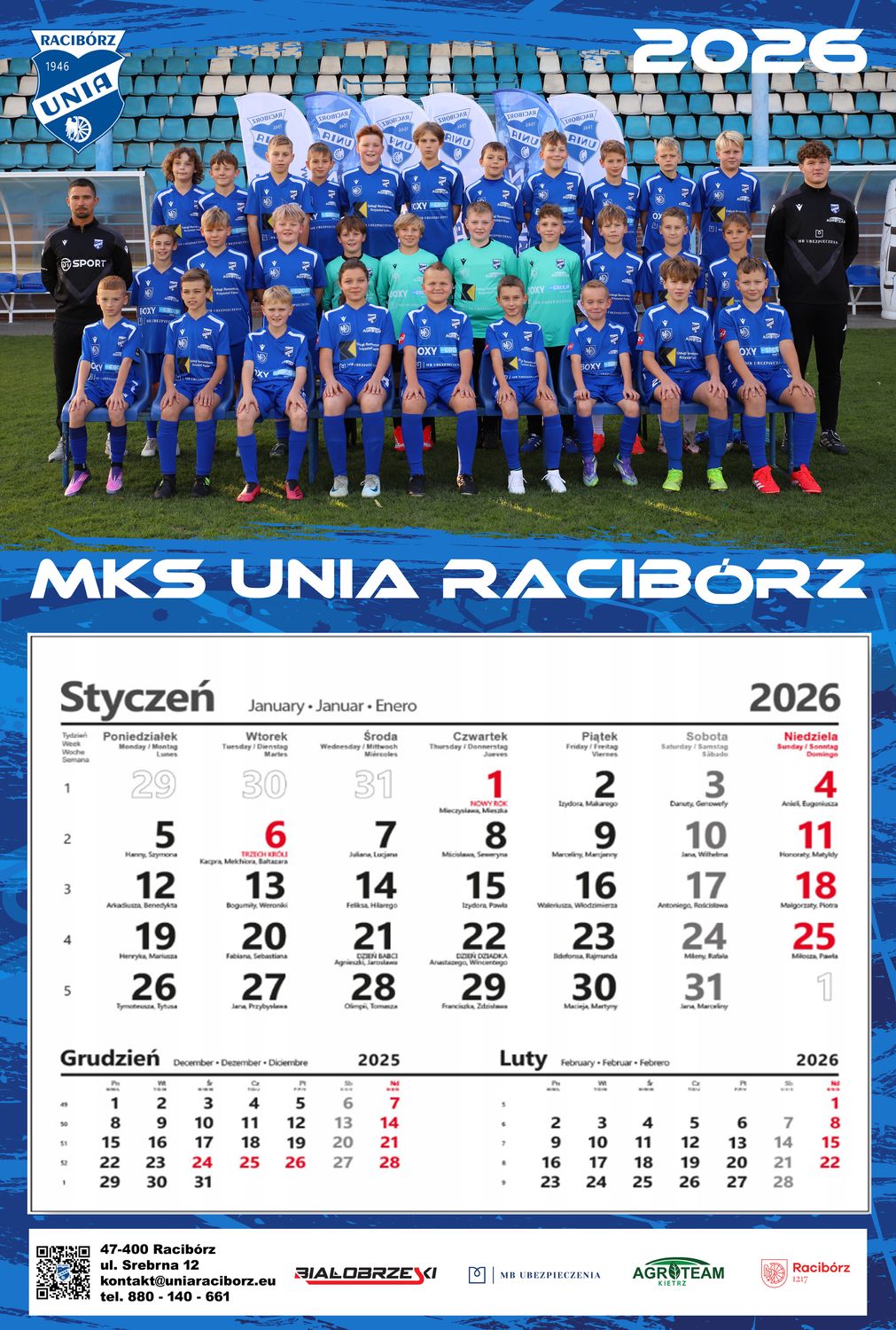 Kalendarz grupowy 2026 - Młodzik Młodszy