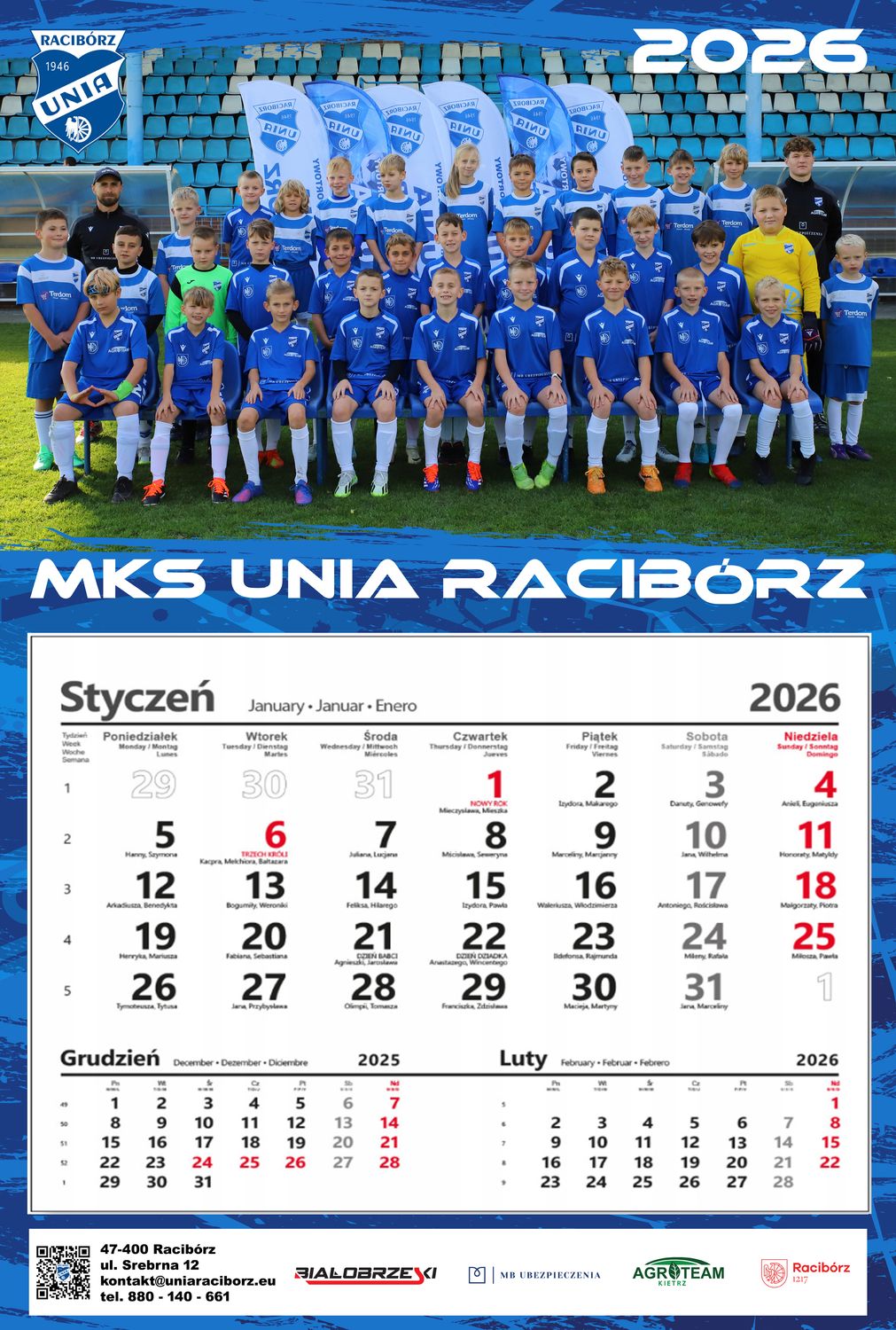 Kalendarz grupowy 2026 - Orlik Młodszy