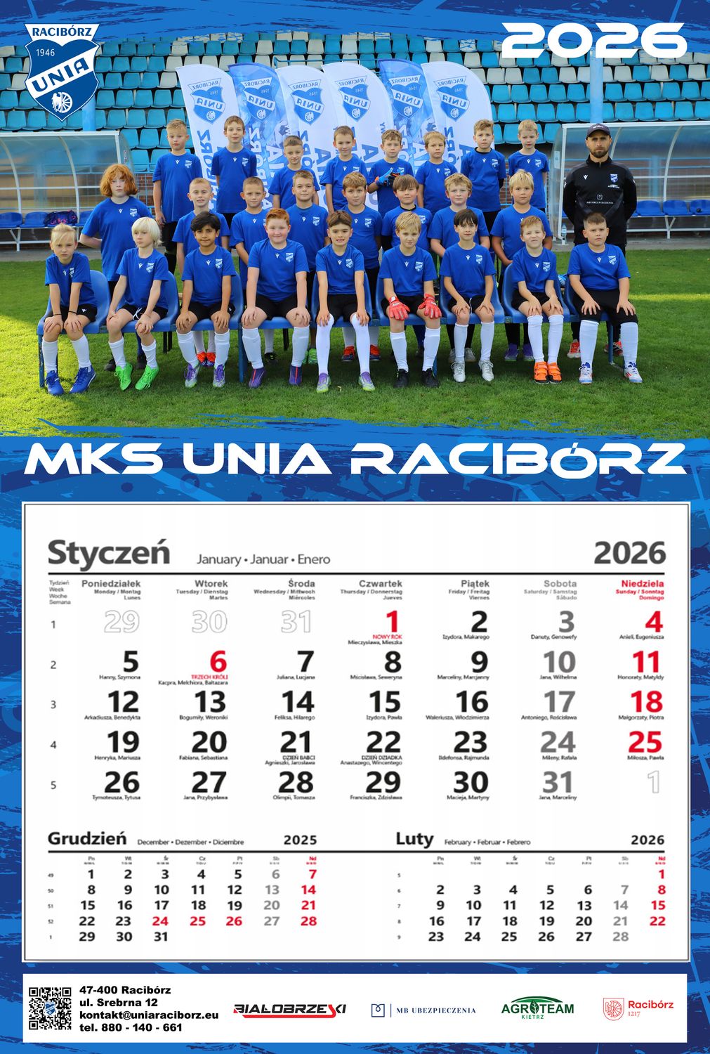 Kalendarz grupowy 2026 - Żak