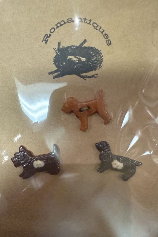 Deco Bakelite Dog Miniature Buttons-3