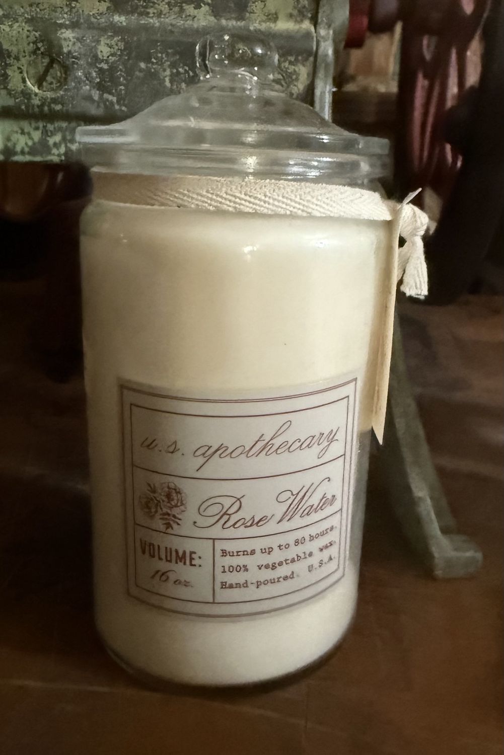 Rose Water Jar Candle w/Lid