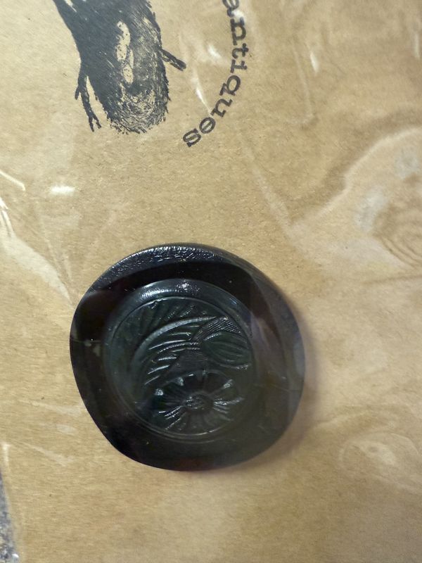 1-Large Bakelite deco and Wood Button