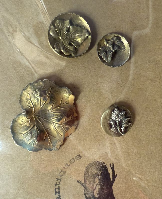 4  metal Leaves-shank back buttons