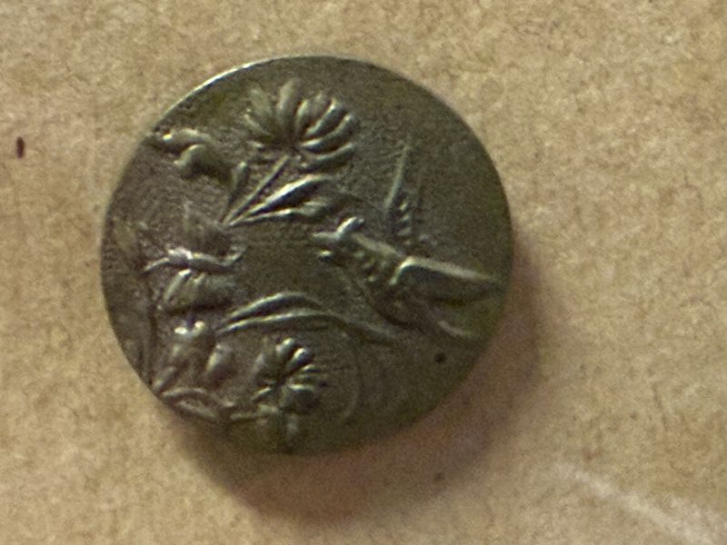 32 Victorian Metal Buttons Bird Flowers Shank