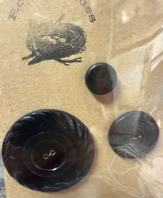 3 Vintage deco Era Metal Back Buttons