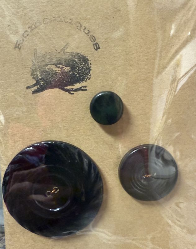 3 Vintage deco Era Metal Back Buttons