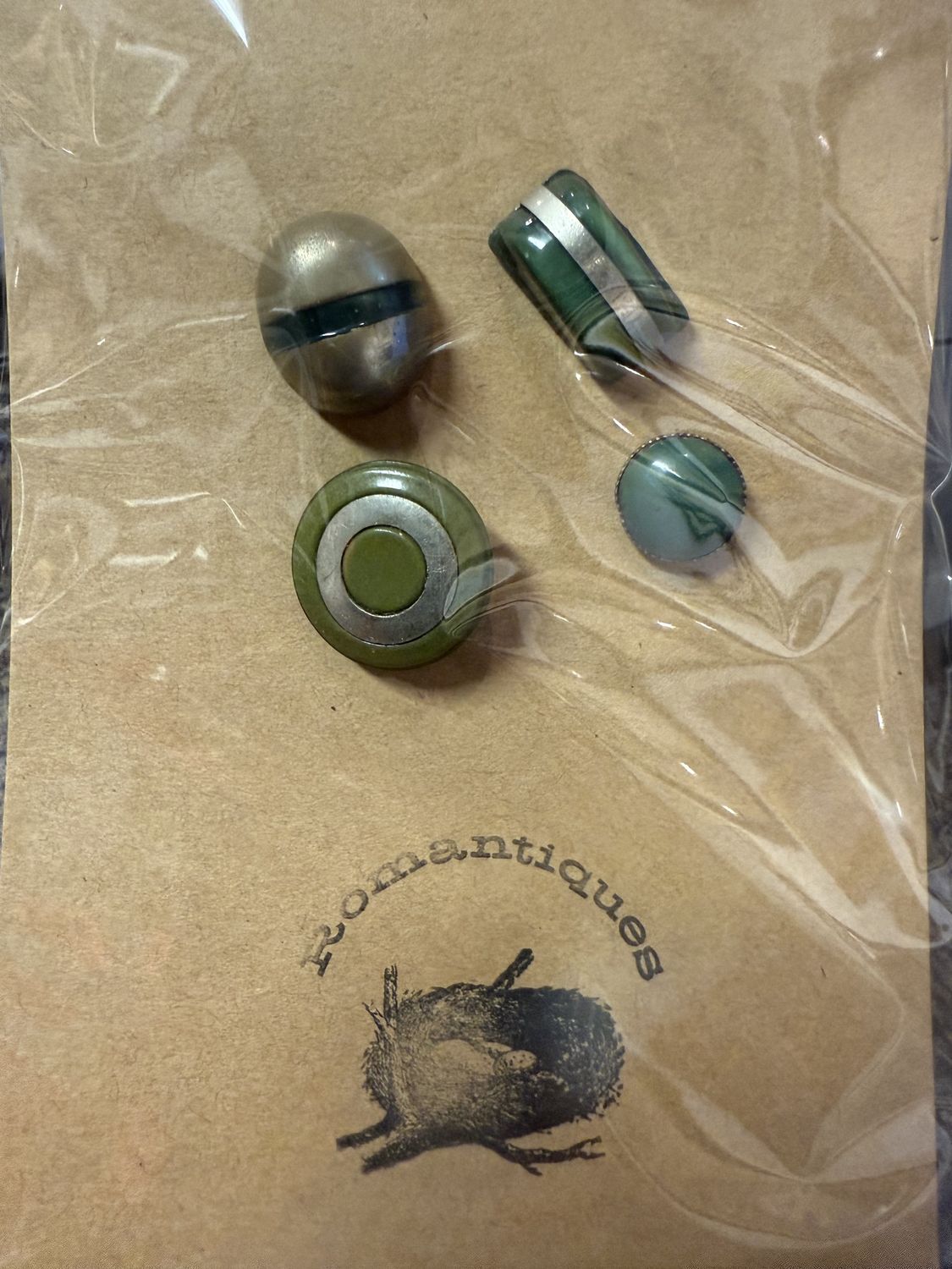 Deco Button Variety Pack of 4 Green