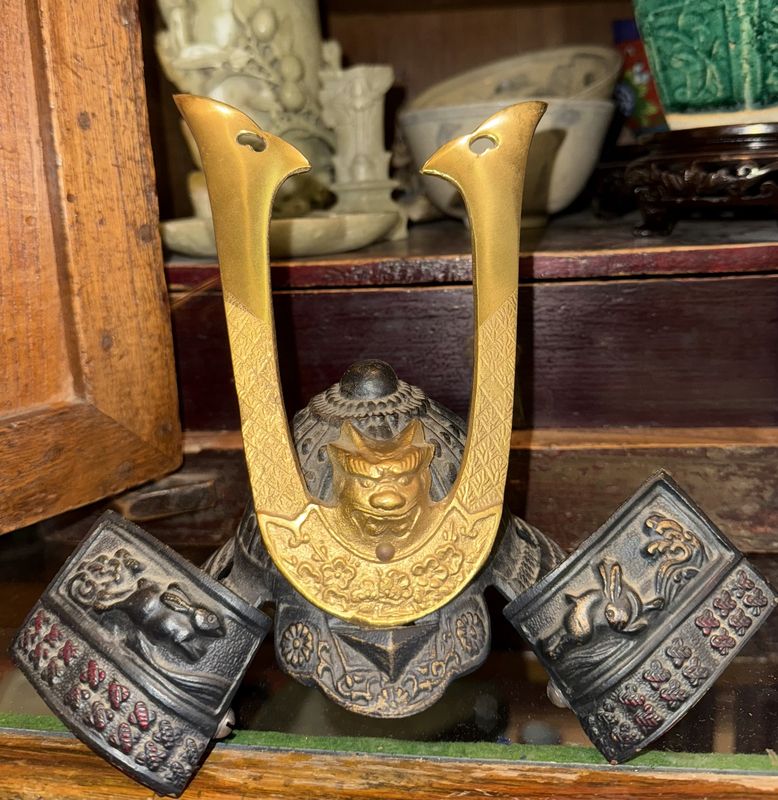 Vintage Japanese Samurai (faux) Helmet -Yoshitsune Kabuto