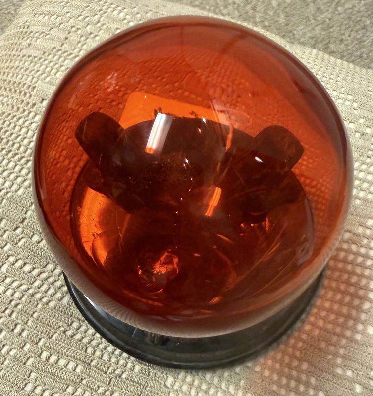 Mouth Blown Orange-Red Glass Sphere