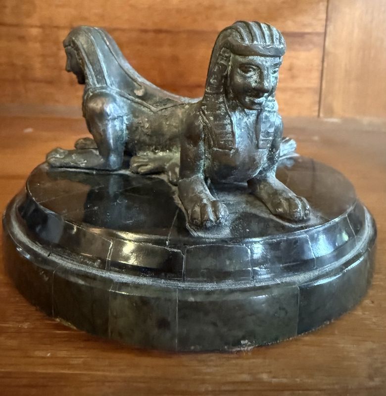 Bronze Sphinx Gazing Ball Stand Bronze
