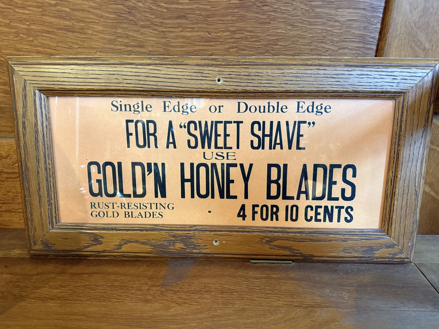 Antique Advertising Razor Blades Framed