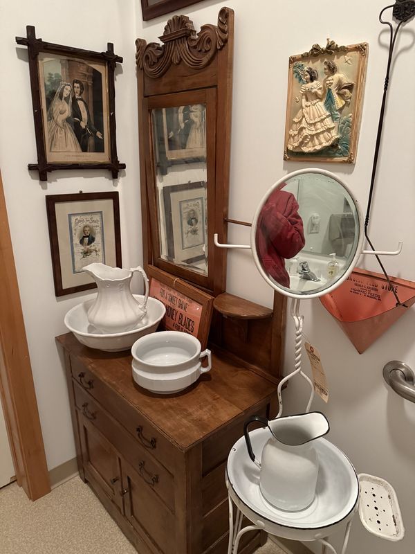 Antique Oak Wash Cabinet