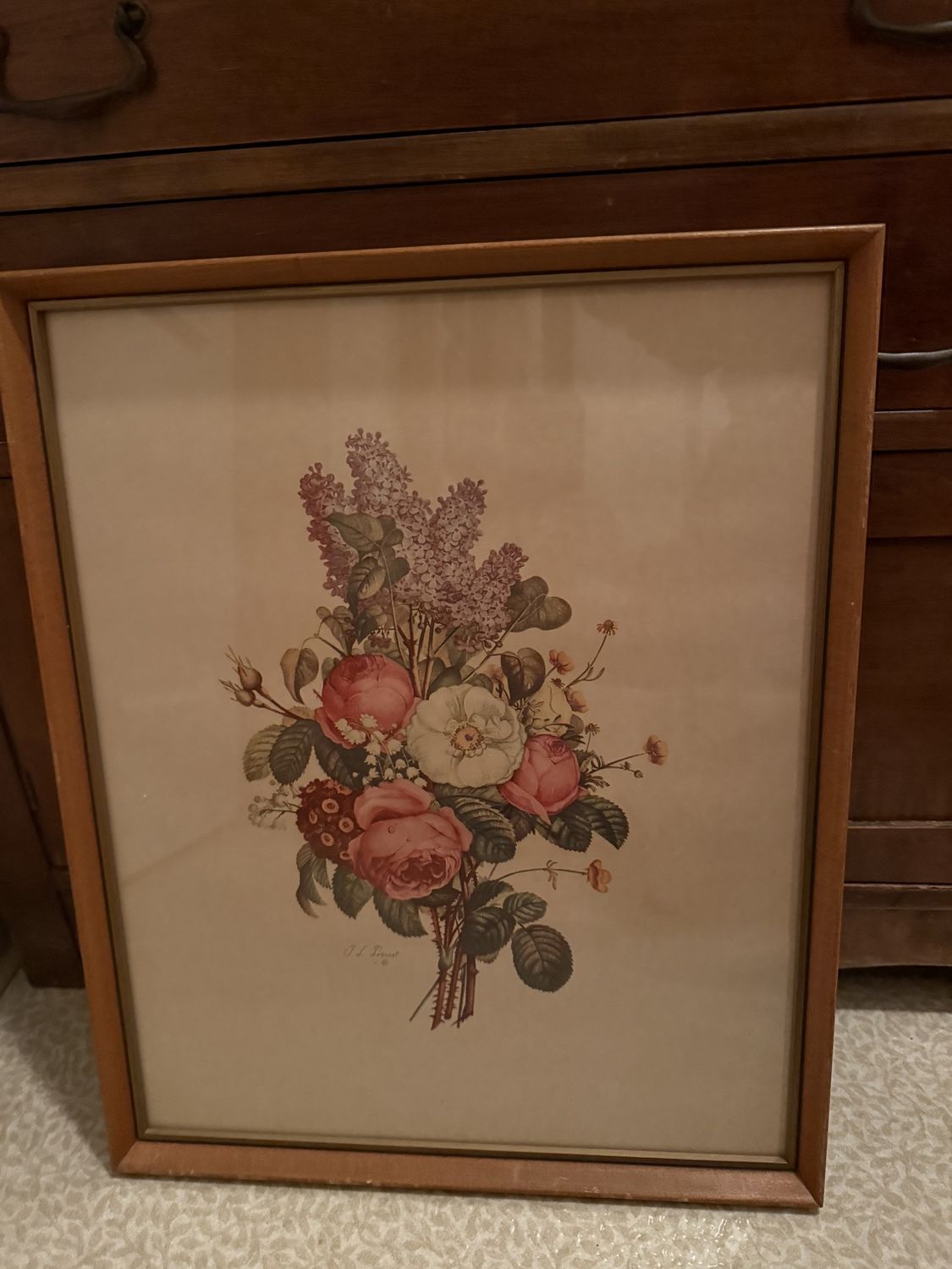 J.L. Privost Frramed Floral print